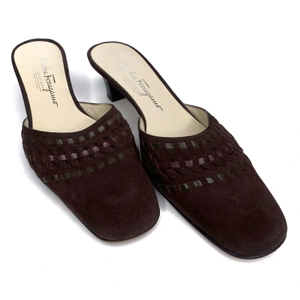 Salvatore Ferragamo Brown Suede Women’s Slip On Shoes - Picture 1 of 9